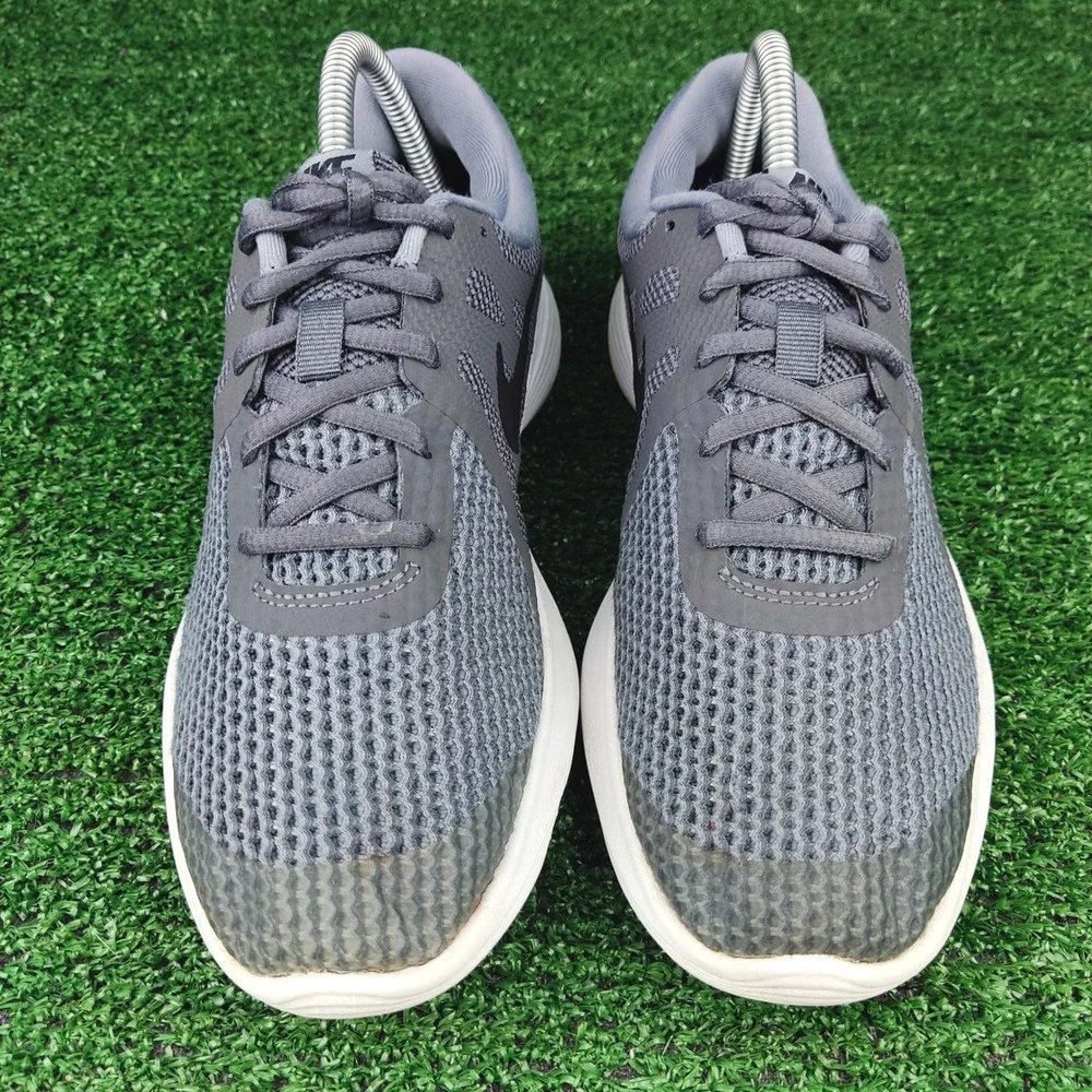 Nike Revolution 4 Shoes Kids Size 7Y Grey Black Running Sneakers 943309-005